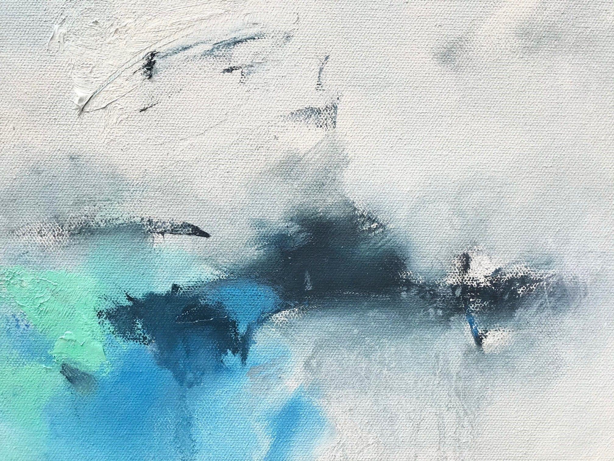 Virga, Pittura, Olio su tela - Abstract Painting Grigio di Nicholas Kriefall