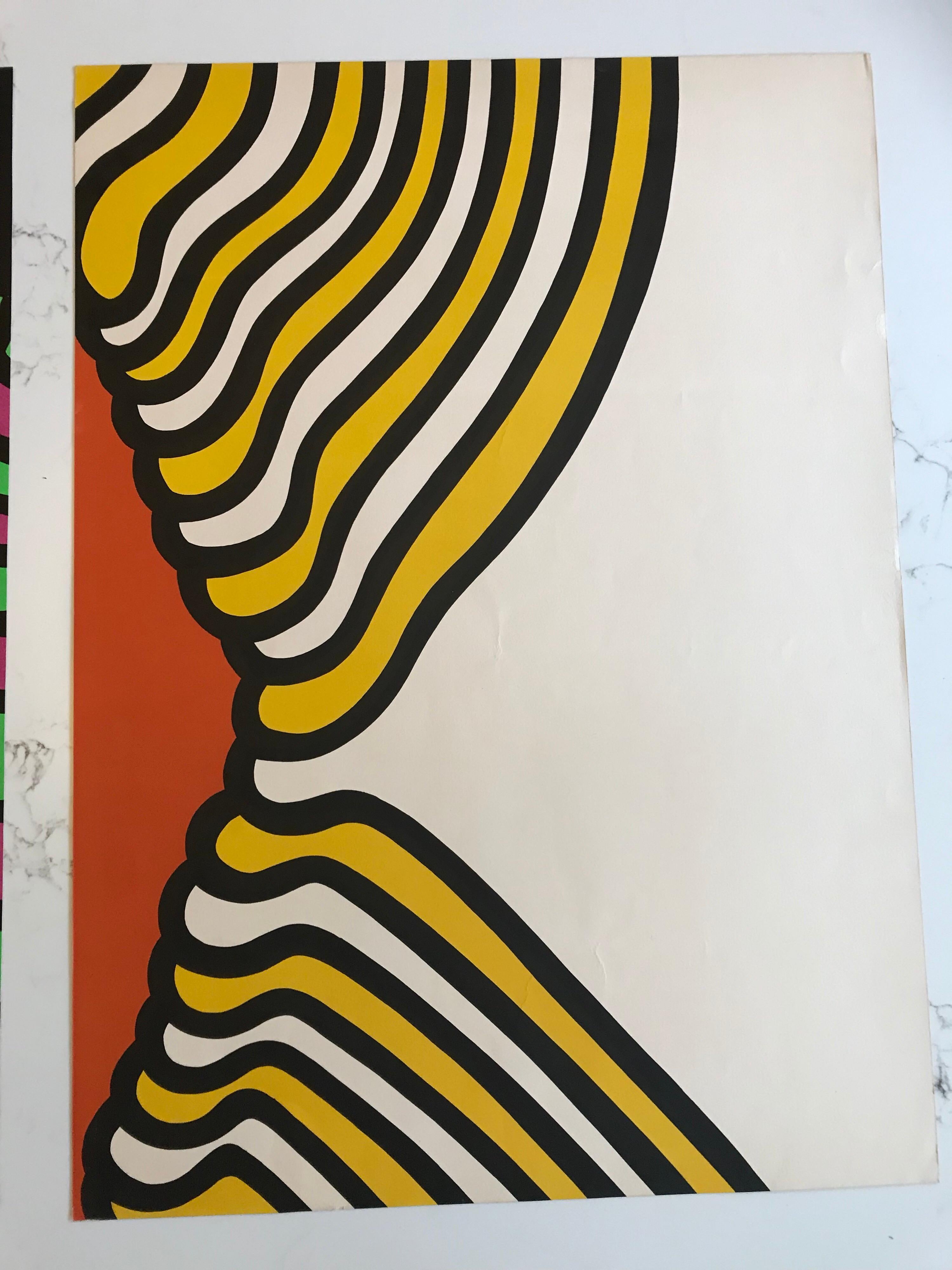 American Nicholas Krushenick Colored Lithographs, 1965