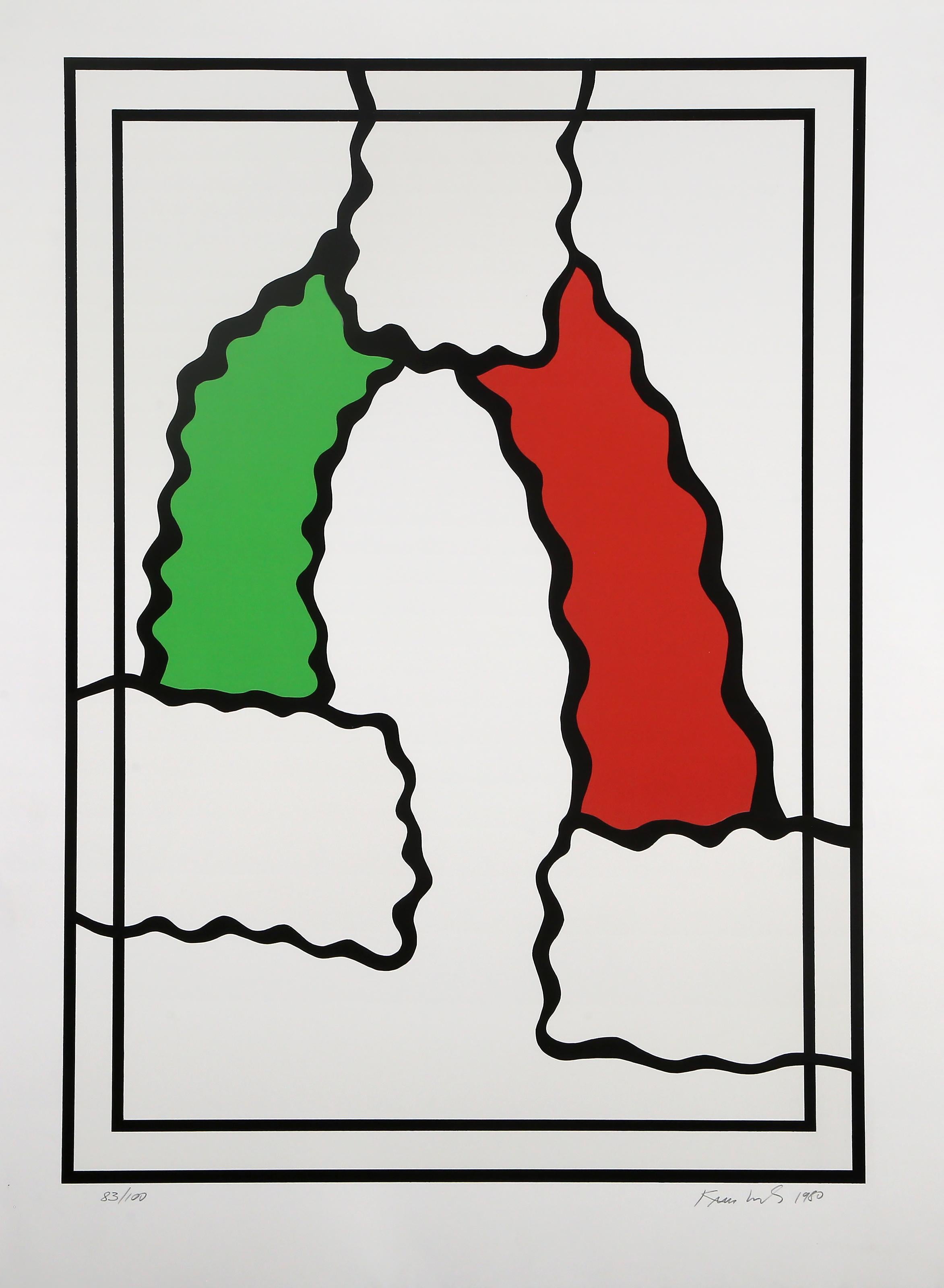 Big Moose Lake, Minimalist Screenprint by Nicholas Krushenick For Sale 2