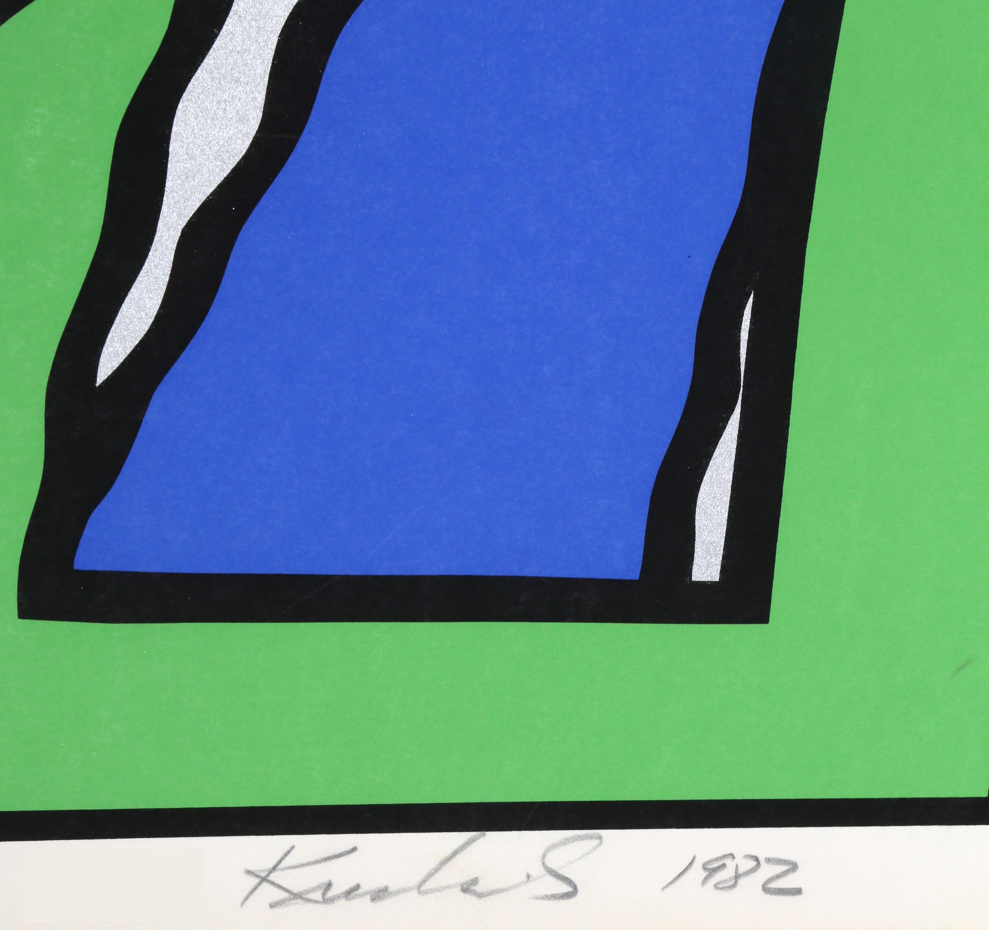 Machine verte, sérigraphie géométrique Pop de Nicholas Krushenick en vente 2