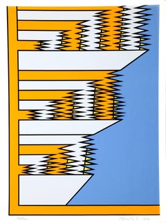 Kindergarten Kindergarten, Pop Geometrischer abstrakter Siebdruck von Krushenick