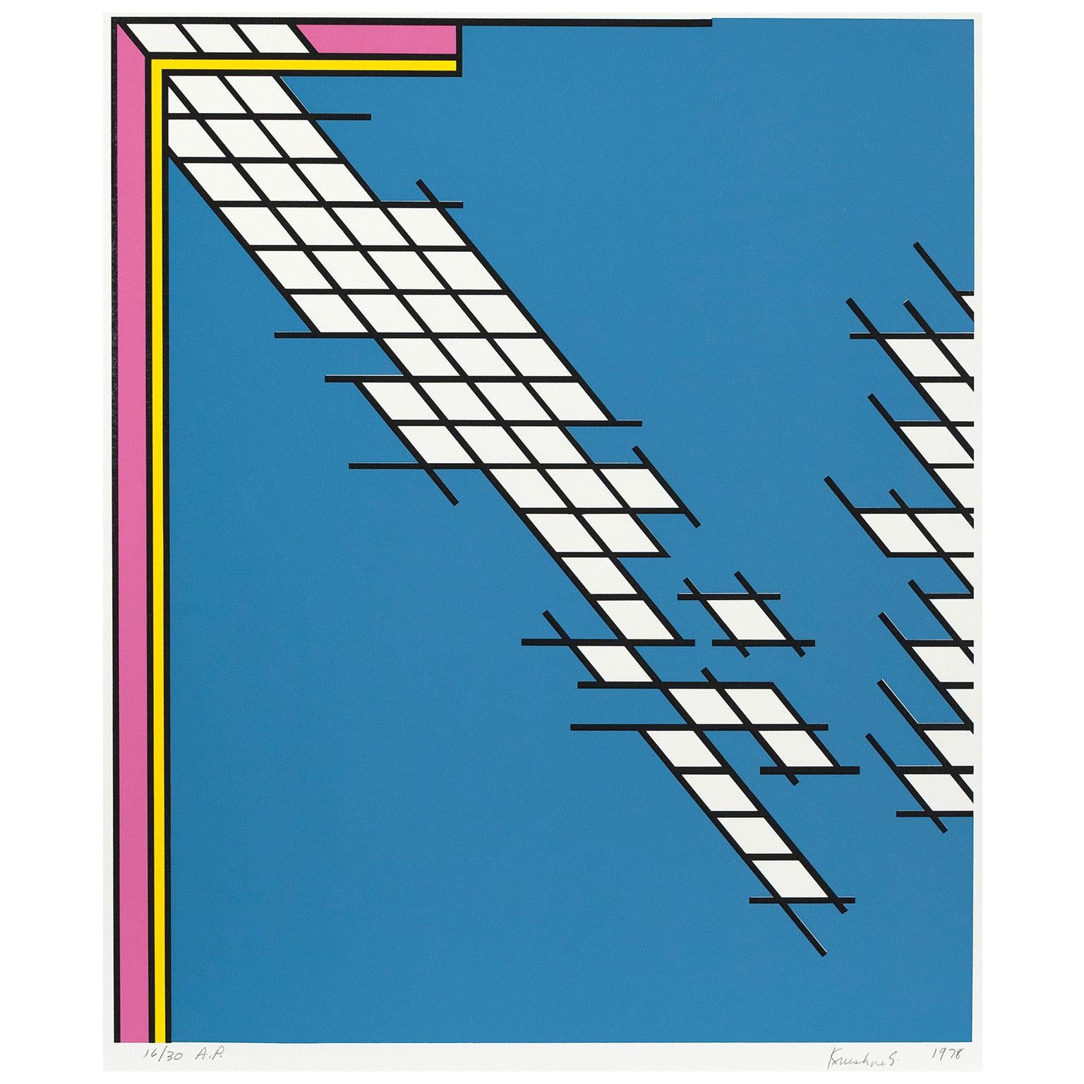 Nicholas Krushenick (1929-1999) was an American abstract painter whose unique aesthetic fused Pop Art, Minimalism with a touch of Op Art.

Native to New York, Krushenick’s career began in the late 1950s. He would become known for his stylistic