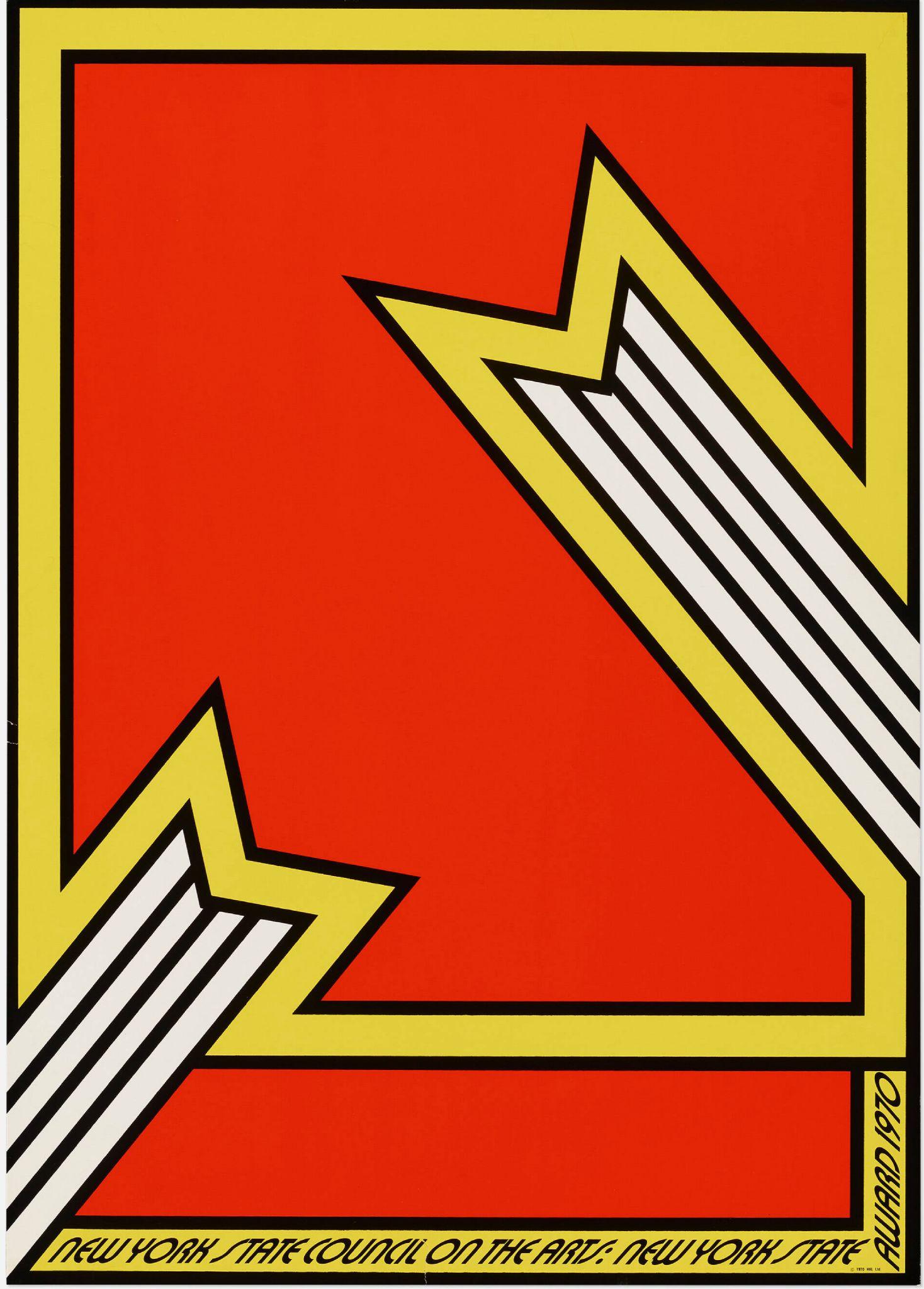 Póster vintage de 1970 del Premio del Consejo de las Artes del Estado de Nueva York Nicholas Krushenick en venta 1