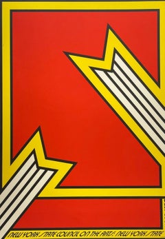 Vintage 1970 New York State Council on the Arts Award poster Nicholas Krushenick