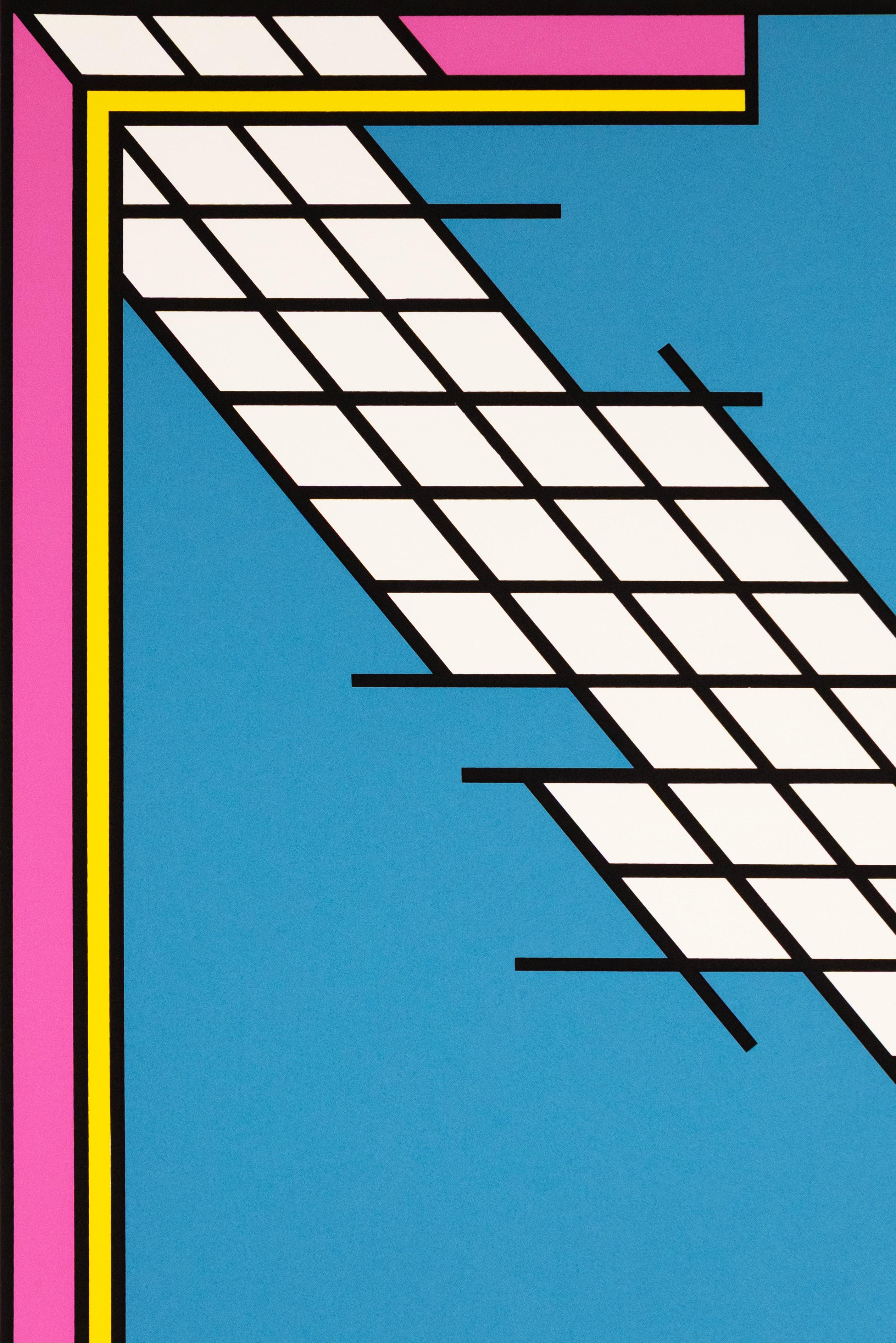 Minimalist Nicholas Krushenick Tailgate Signed Pop Art Abstraction Silkscreen 189/200 Art For Sale