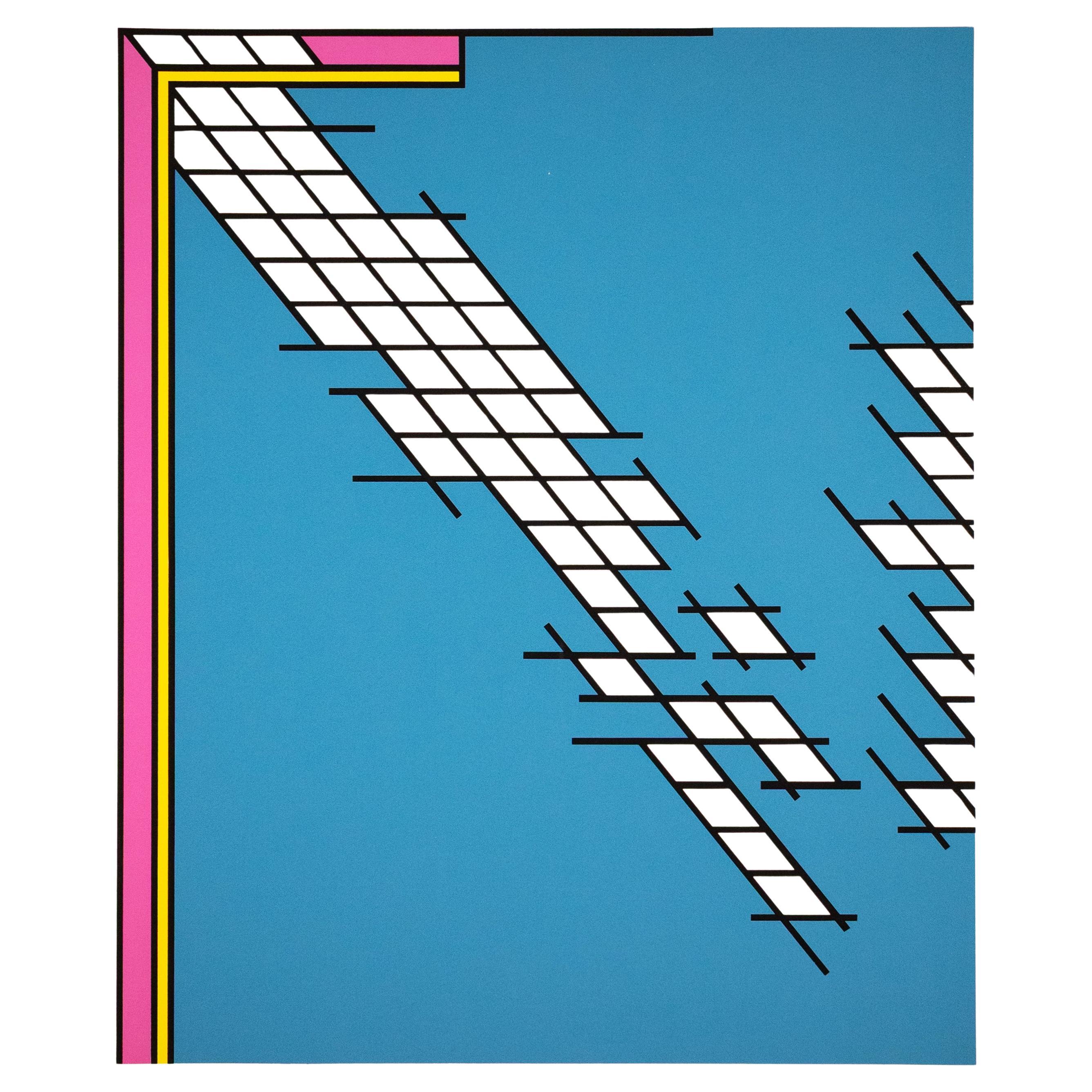 Nicholas Krushenick Tailgate Signed Pop Art Abstraction Silkscreen 189/200 Art For Sale