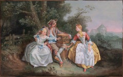 La cage aux oiseaux", Louis XV, Fêtes Galantes, Mme de Pompadour, Rococo, Allégorie