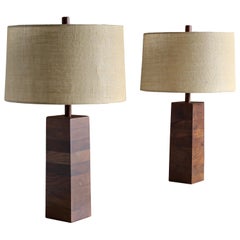 Nicholas Marshall & Richard Lee Stacked Walnut Lamps für Marshall Studios