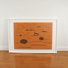 Nicholas Monro, "The Flood" Signed Screen Print