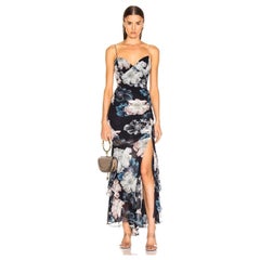 Nicolas Contemporary Women's Navy Floral Layered Drawstring Dress, US4