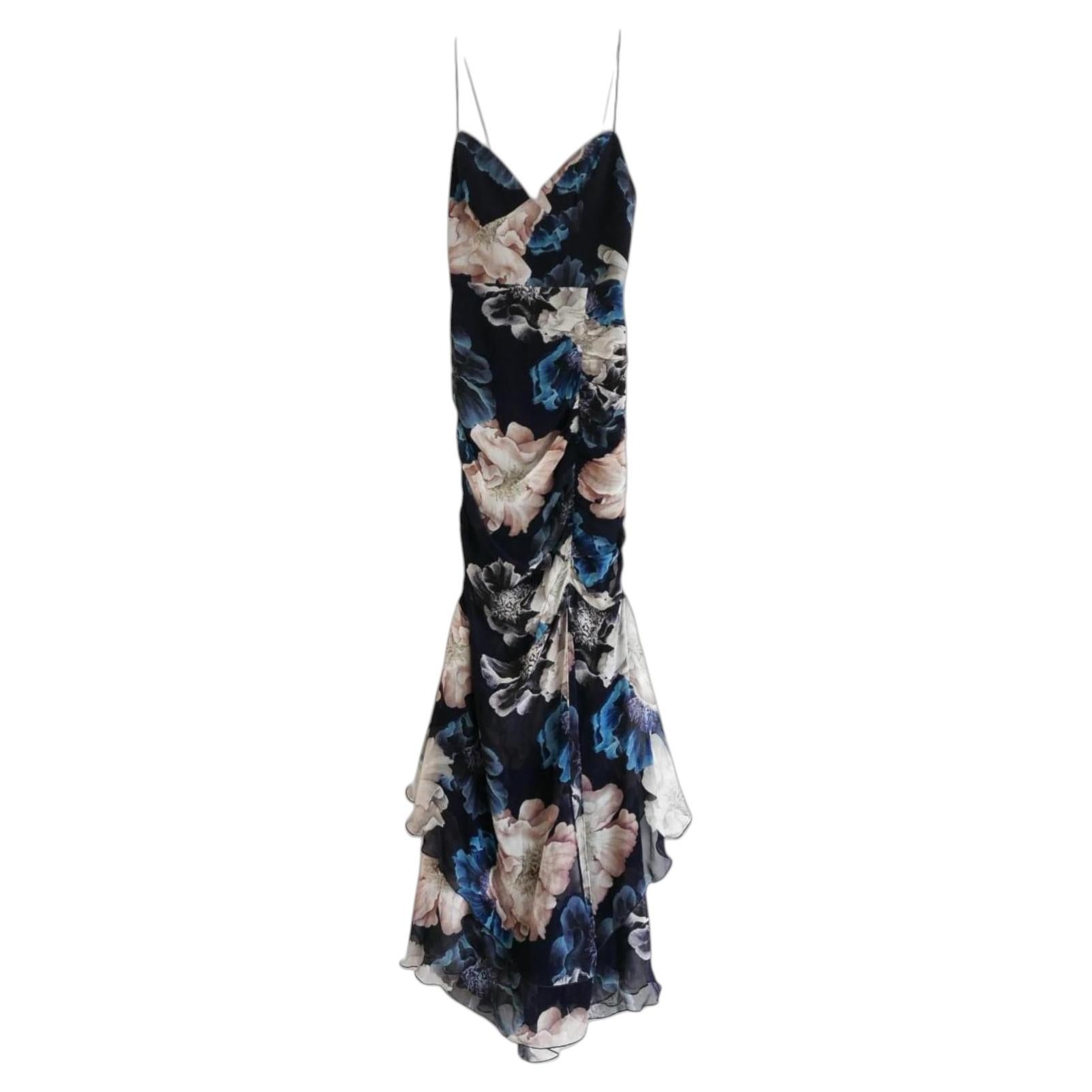 Nicholas Navy Floral Layered Drawstring Dress