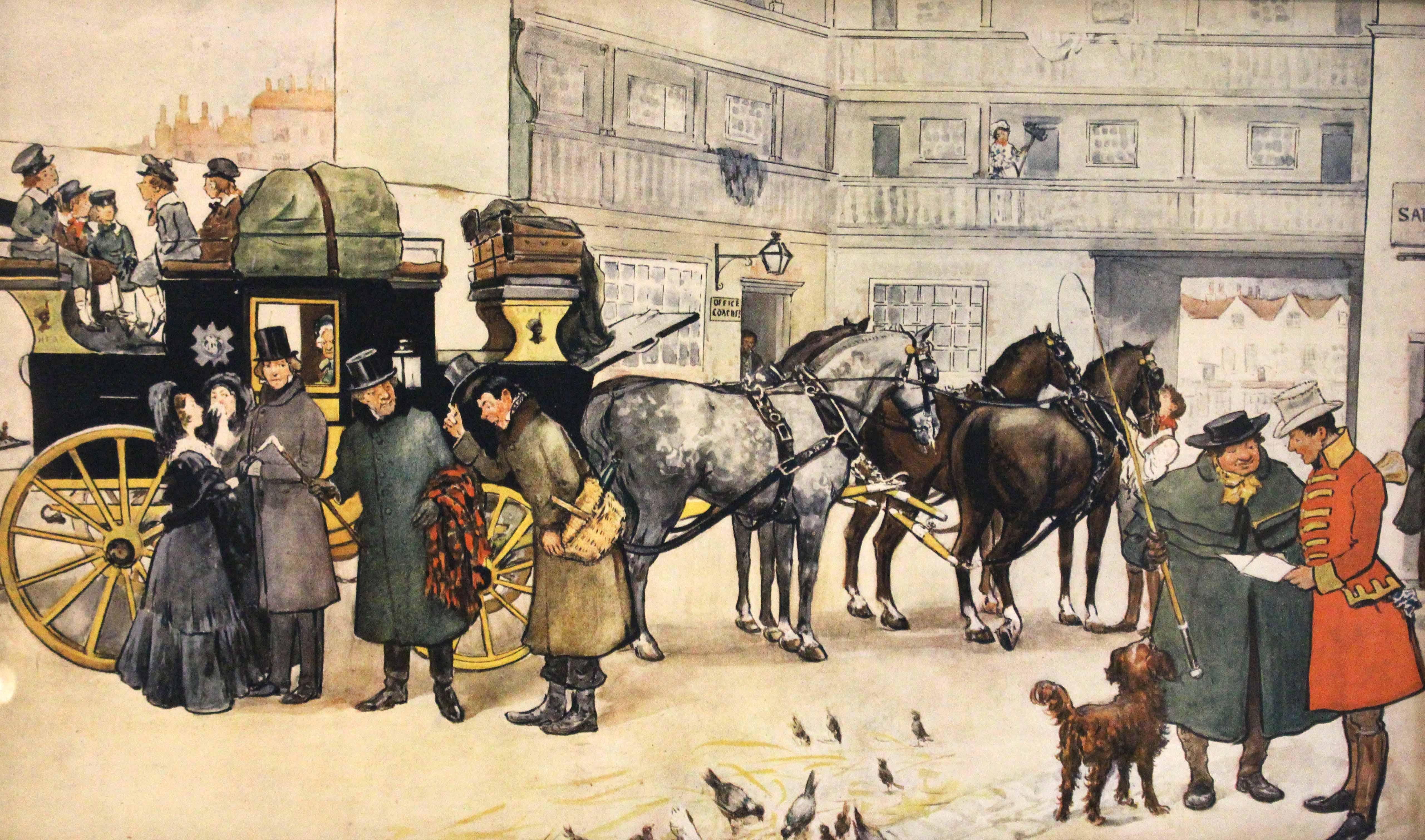 English Nicholas Nickleby's Departure for Dotheboys Hall Print, 1902 series