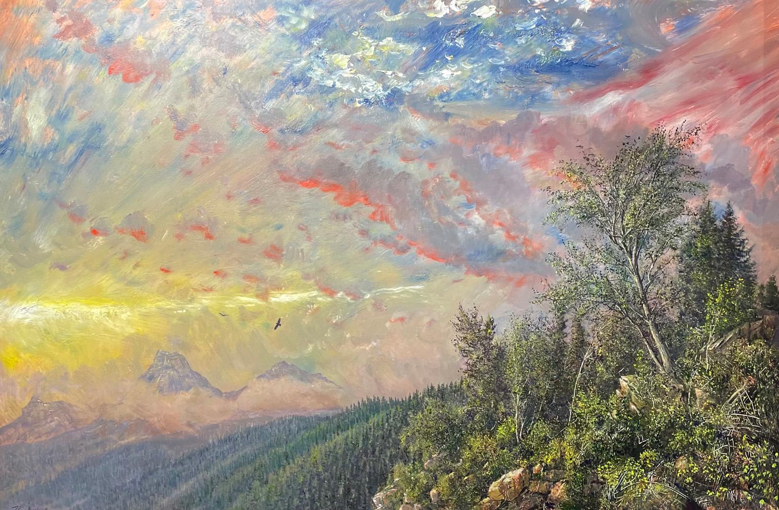 Nicholas Oberling Landscape Painting - Fourth of July Sunrise in Glacier National Park  Montana