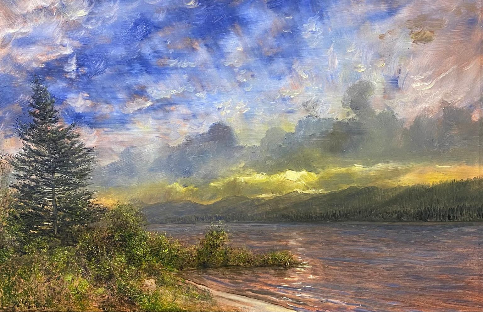 Nicholas Oberling Landscape Painting - Morning Breeze off Ashley Lake in Montana