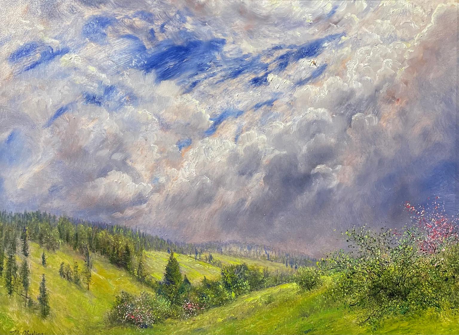 Nicholas Oberling Landscape Painting - Orchard Hill in the Flathead County of Montana