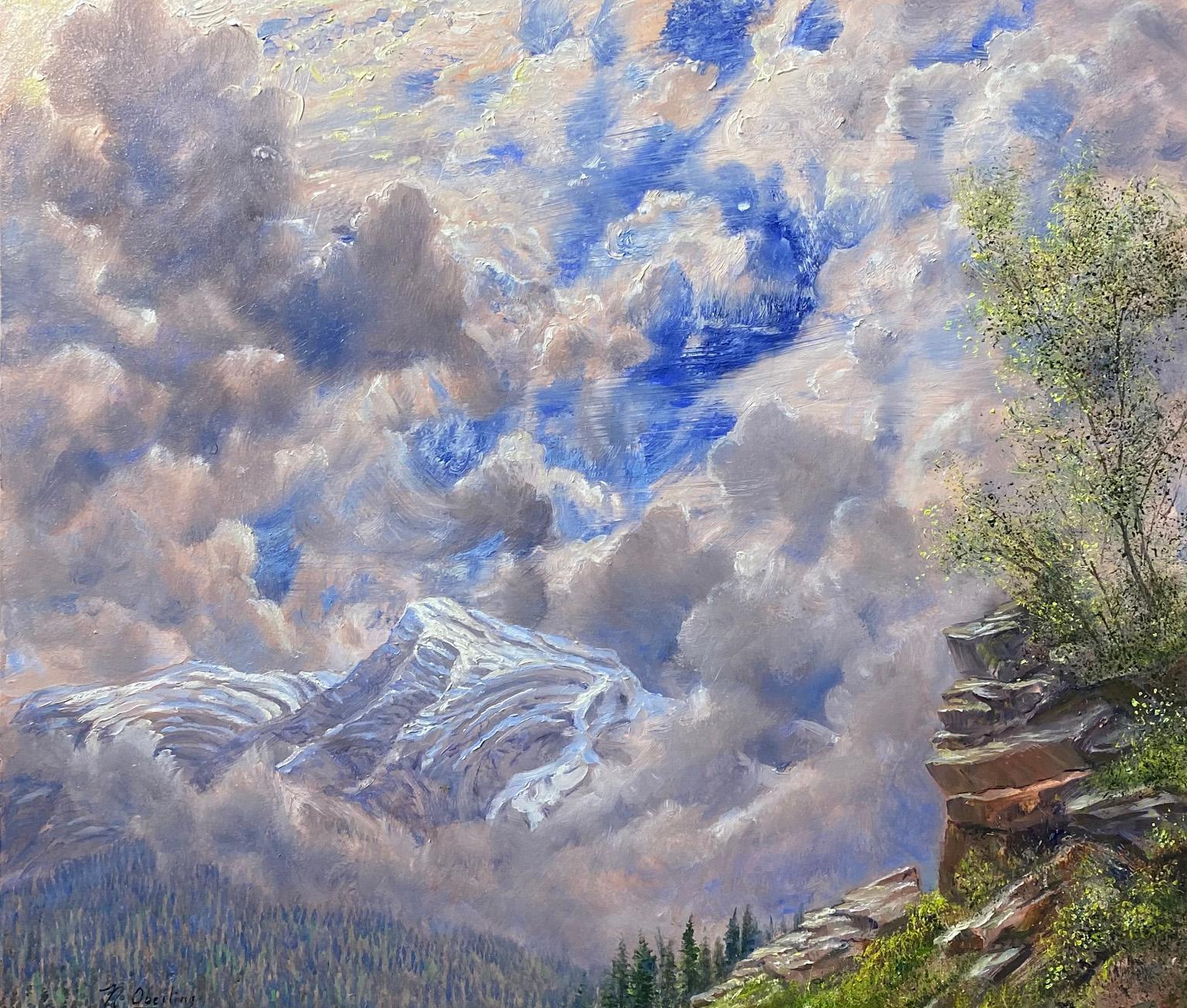 Nicholas Oberling Landscape Painting - Heavens Peak in Glacier National Park off Going to the Sun Road