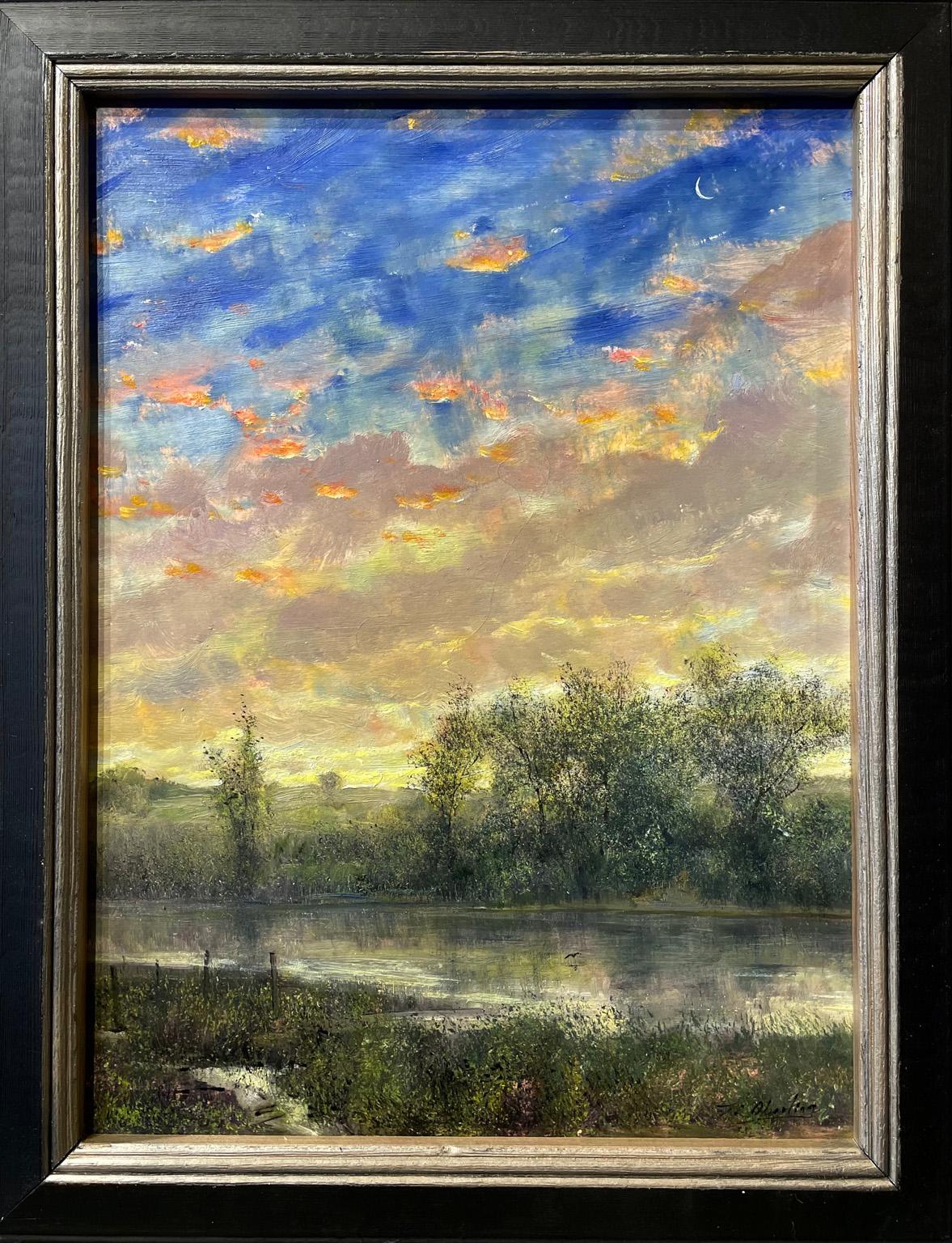 Nicholas Oberling Landscape Painting - West Meadow Creek Sunset, Long Island, New York