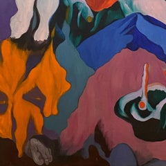 Large Mid-20th Century Surrealist Painting by Nicholas Orsini