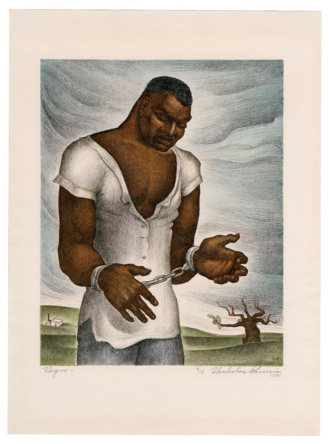 'Negro' — California WPA, 1930s Social Realism – African American Subject - Print by Nicholas Panesis