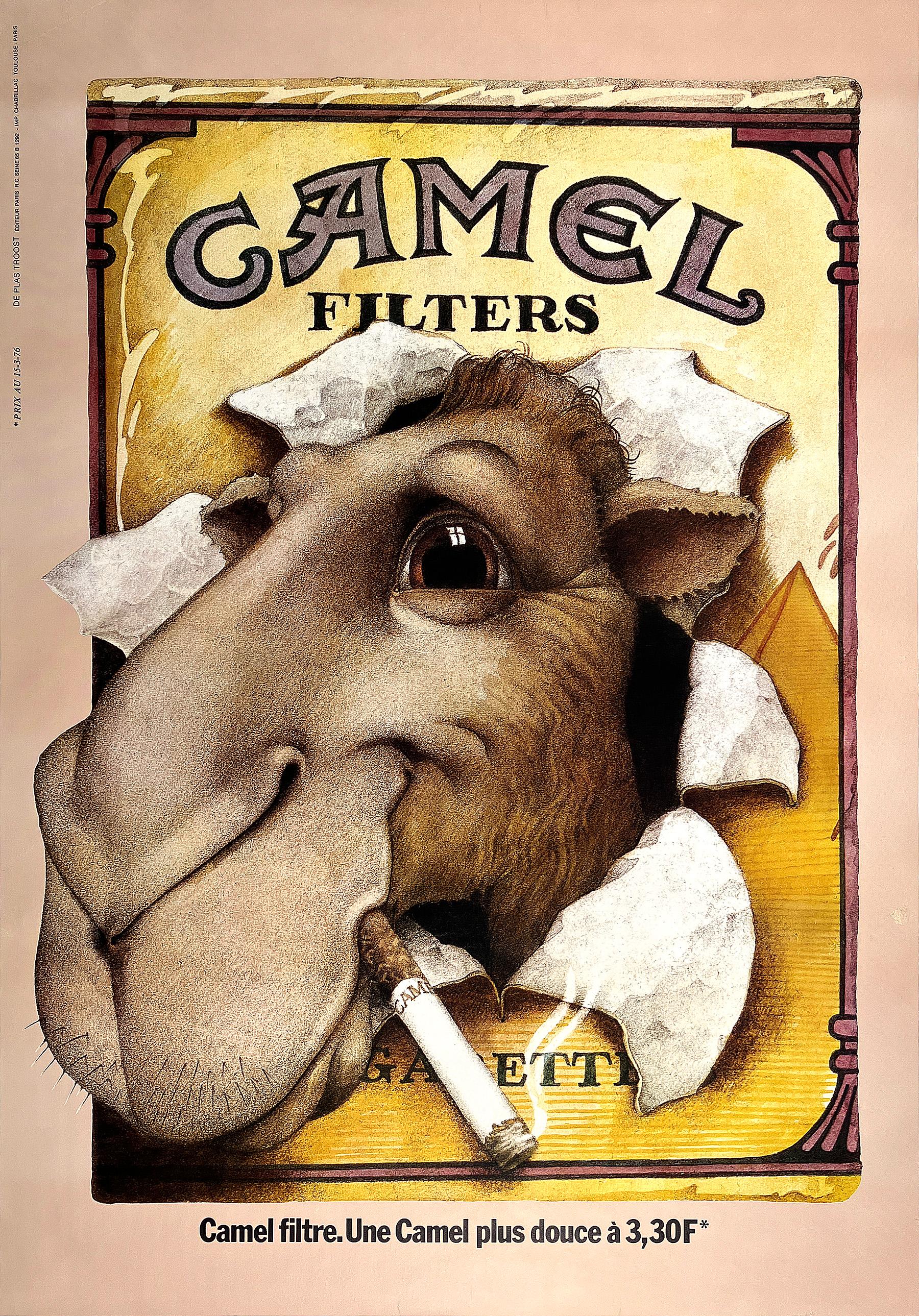 Original Vintage Joe Camel Poster c1975 - Print by Nicholas Price