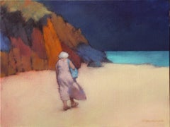 Porthcurno Beach, Painting, Acrylic on Canvas