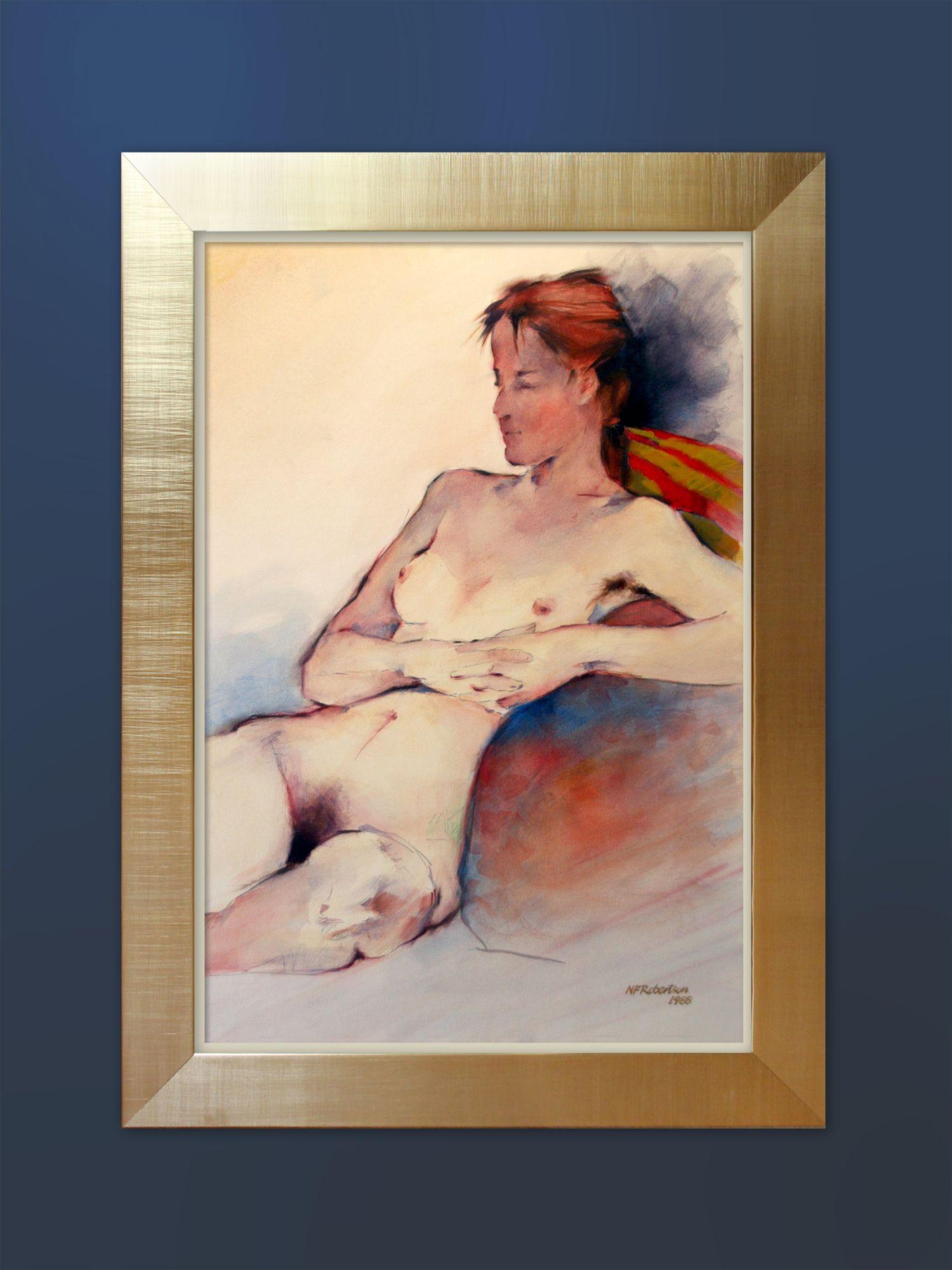 Desnudo reclinado, Pintura, Acrílico sobre Otro - Painting Contemporáneo de Nicholas Robertson