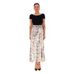 Nicholas Ruched Snake Print Silk Midi Skirt