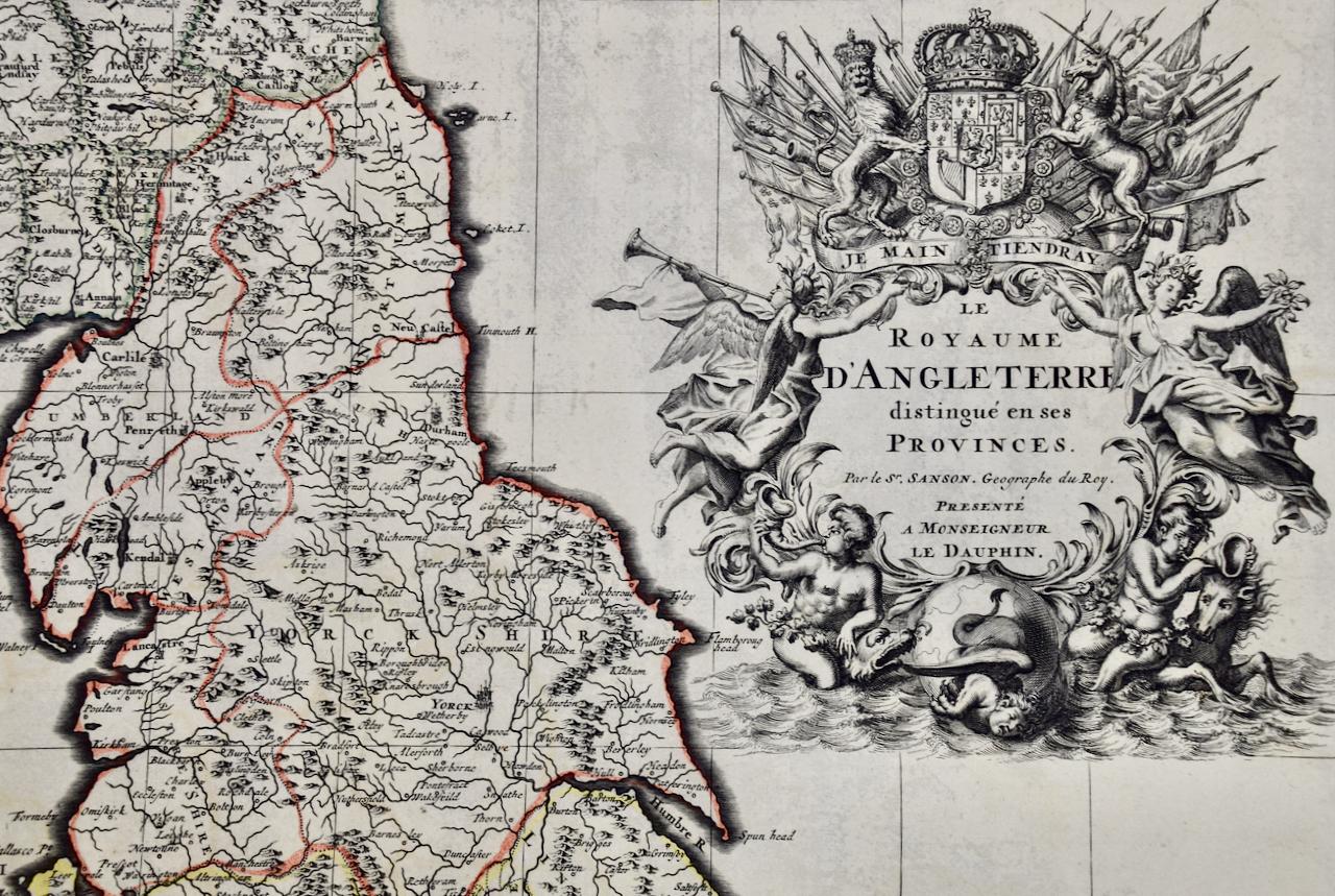 Great Britain, N. France: A Large 17th C. Hand-colored Map by Sanson and Jaillot - Print by Nicholas Sanson d'Abbeville