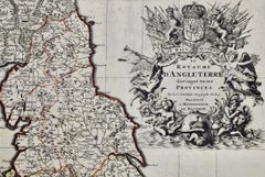Great Britain, N. France: A Large 17th C. Hand-colored Map by Sanson and Jaillot
