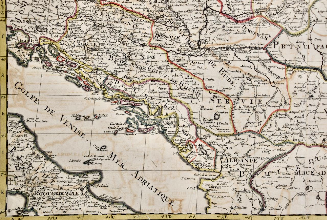 Hungary & Eastern Europe: A Large 17th C. Hand-colored Map by Sanson & Jaillot - Print by Nicholas Sanson d'Abbeville