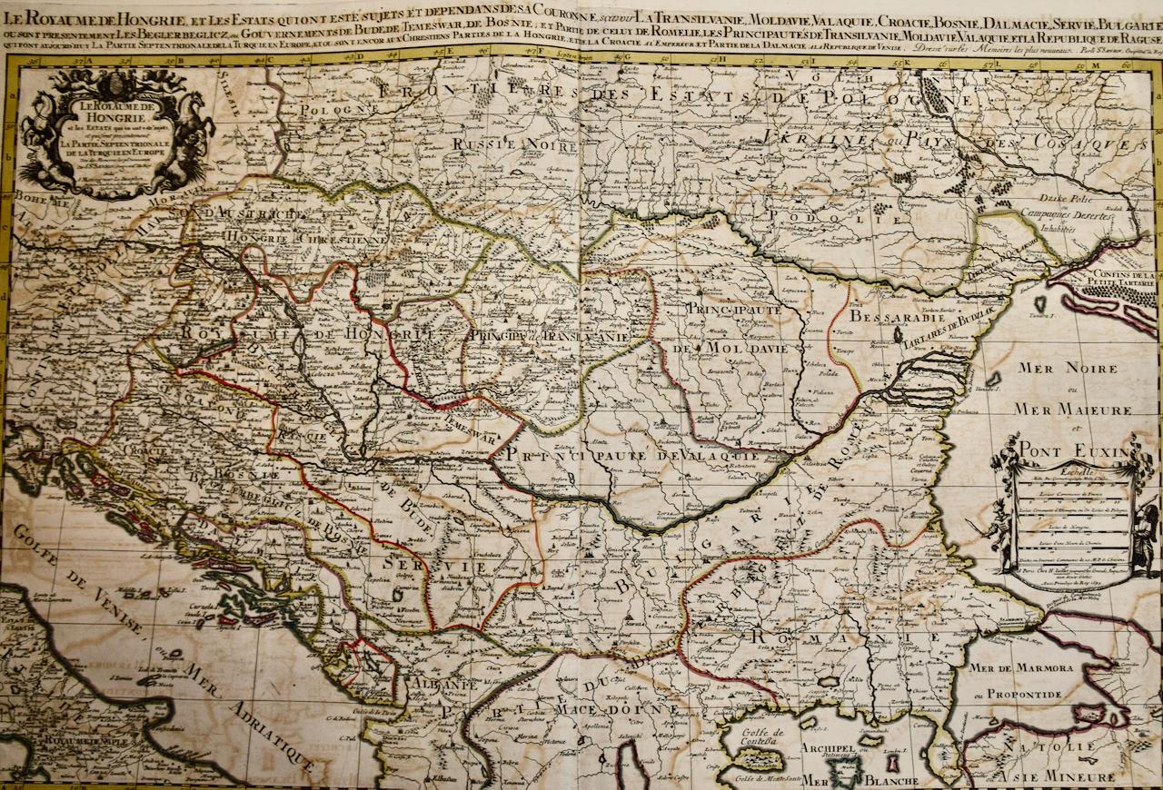 Ungarn und Osteuropa: Eine große handkolorierte Karte aus dem 17. Jahrhundert von Sanson & Jaillot (Braun), Landscape Print, von Nicholas Sanson d'Abbeville
