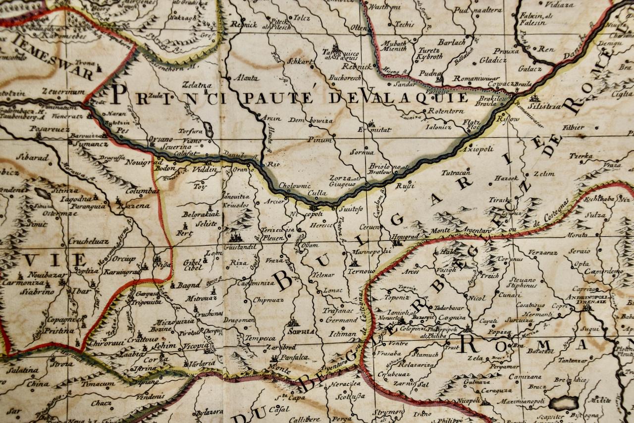 Ungarn und Osteuropa: Eine große handkolorierte Karte aus dem 17. Jahrhundert von Sanson & Jaillot im Angebot 2