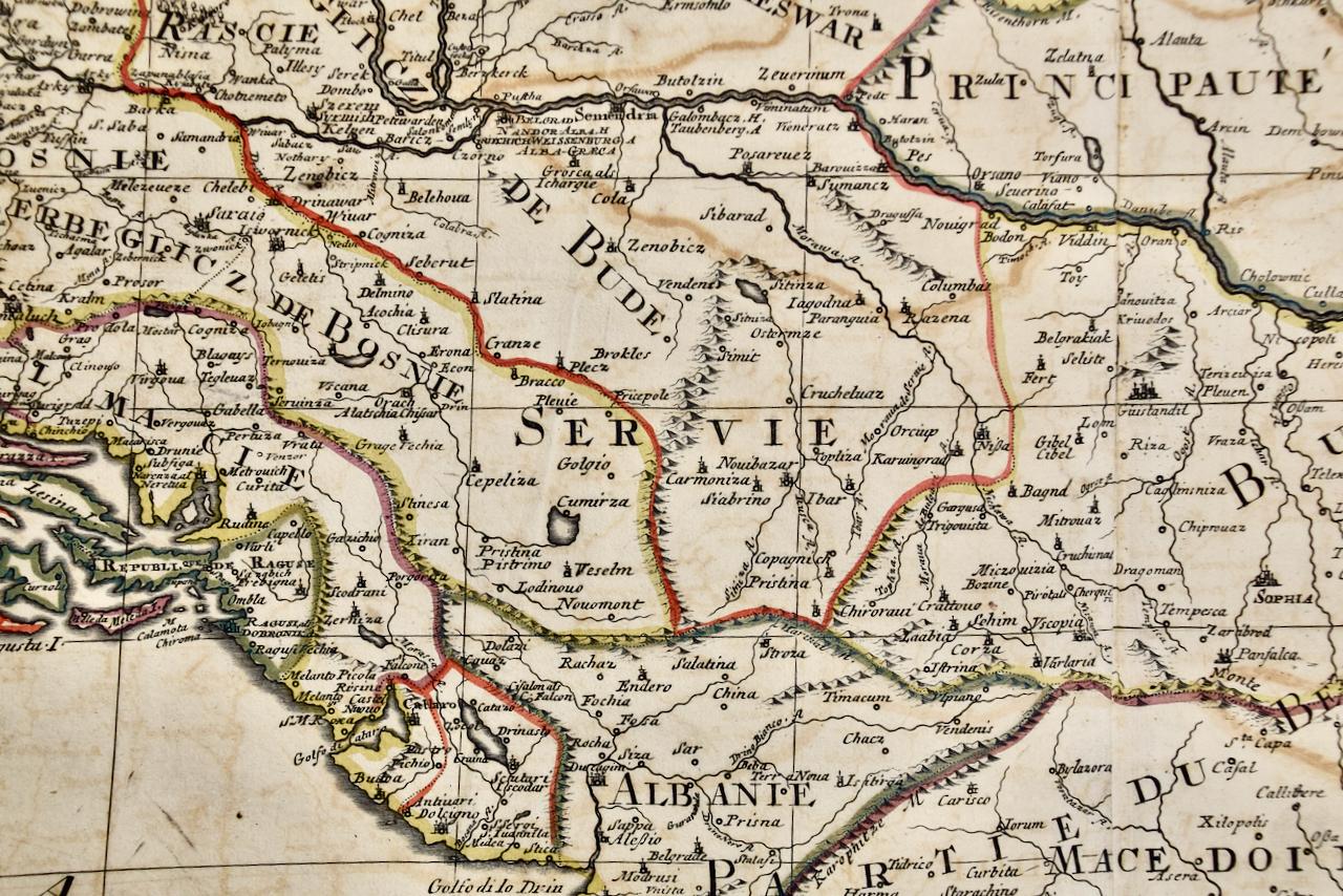 Hungary & Eastern Europe: A Large 17th C. Hand-colored Map by Sanson & Jaillot For Sale 1