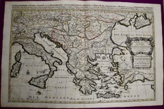 Antique Southern & Eastern Europe: A Large 17th C. Hand-colored Map by Sanson & Jaillot