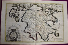 Southern Greece: A Large 17th Century Hand-colored Map By Sanson and Jaillot