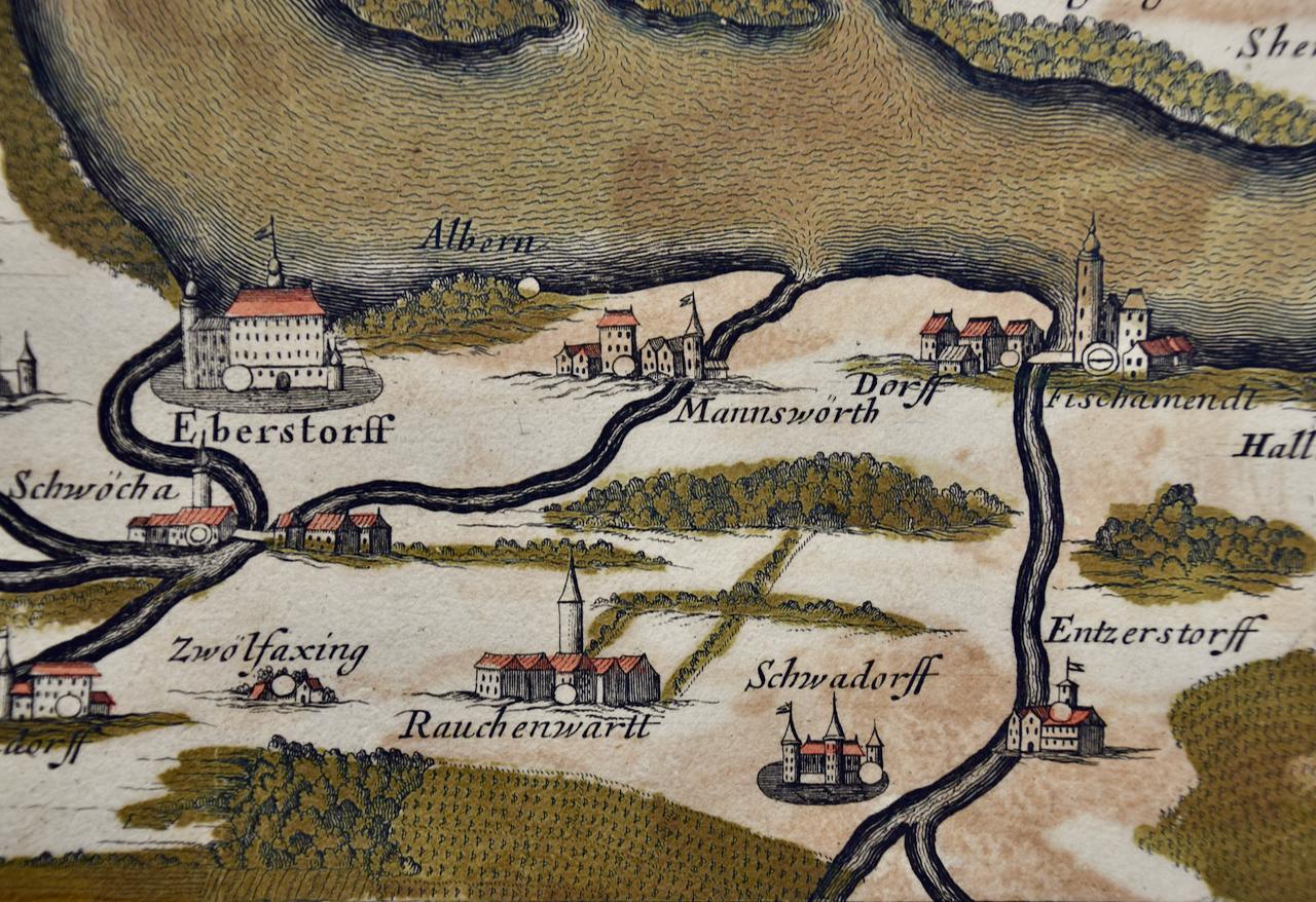 Vienna, Austria: A Large 17th Century Hand-colored Map by Sanson and Jaillot For Sale 8