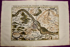 Vienna, Austria: A Large 17th Century Hand-colored Map by Sanson and Jaillot