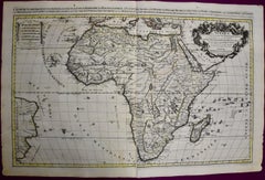 Afrique : une grande carte du 17e siècle colorée à la main par Sanson et Jaillot