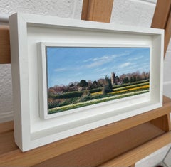 Daffodil Fields English Landscape Painting by Contemporary Photorealist Artist