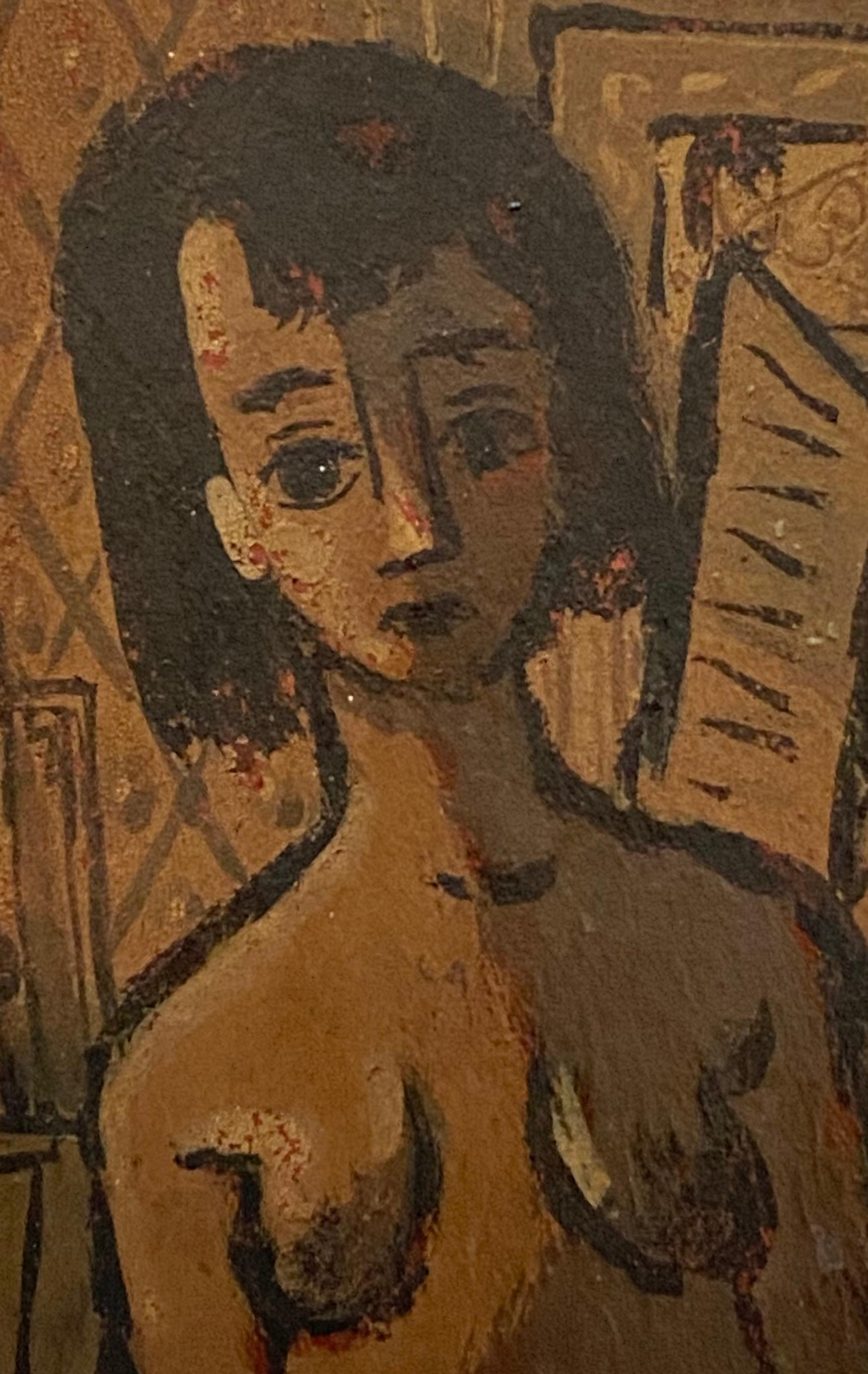 Studio Interieur (Braun), Figurative Painting, von Nicholas Takis