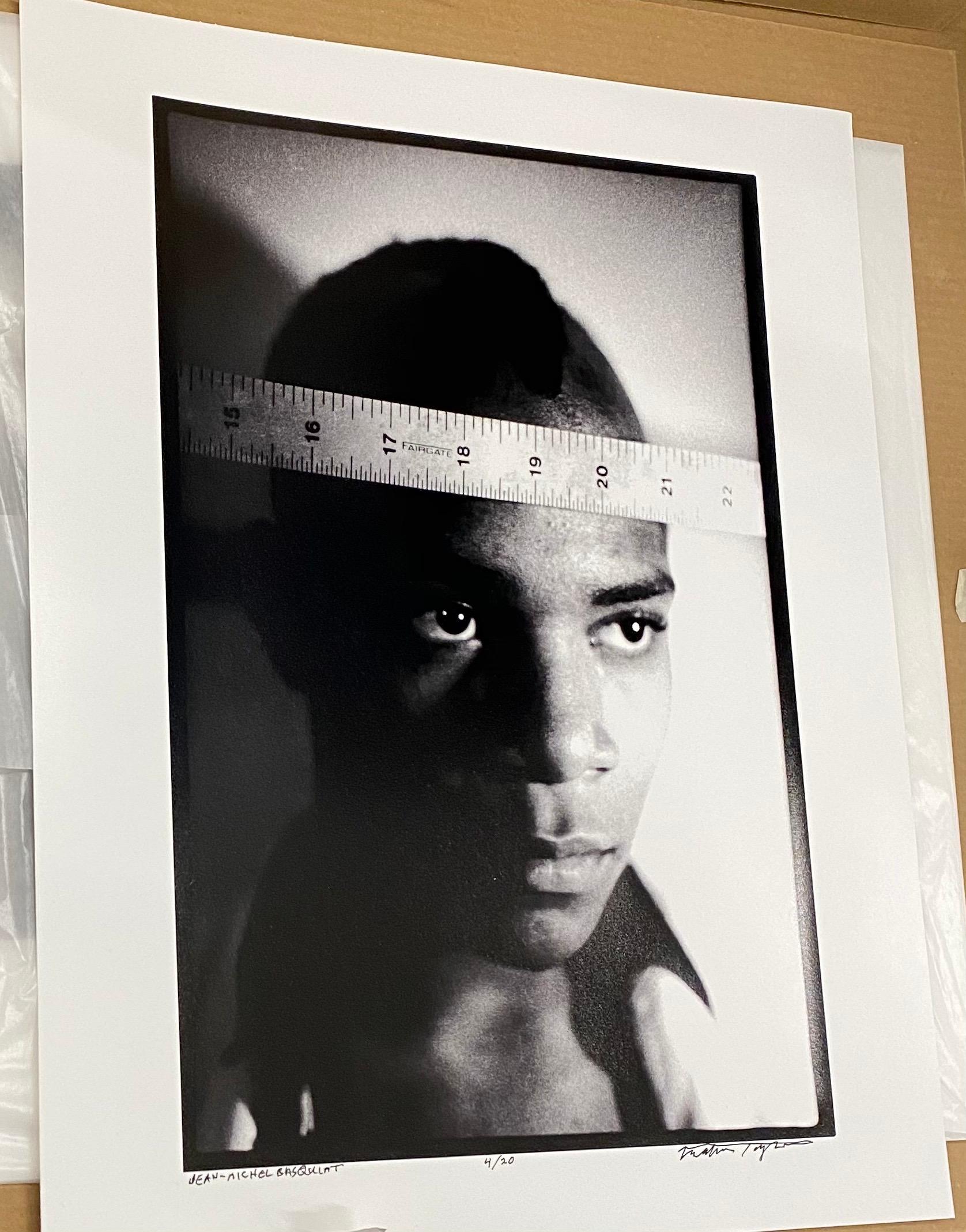 Basquiat 1979 photograph (Nick Taylor Jean-Michel Basquiat Gray) - Pop Art Photograph by Nicholas Taylor