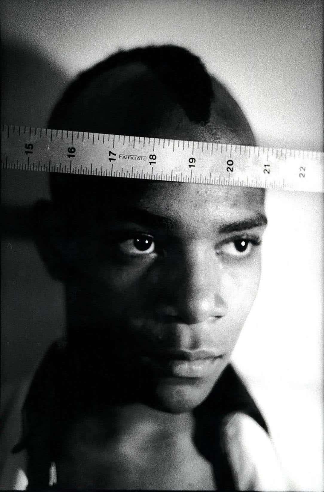 Basquiat 1979 photograph (Nick Taylor Jean-Michel Basquiat Gray) - Pop Art Photograph by Nicholas Taylor