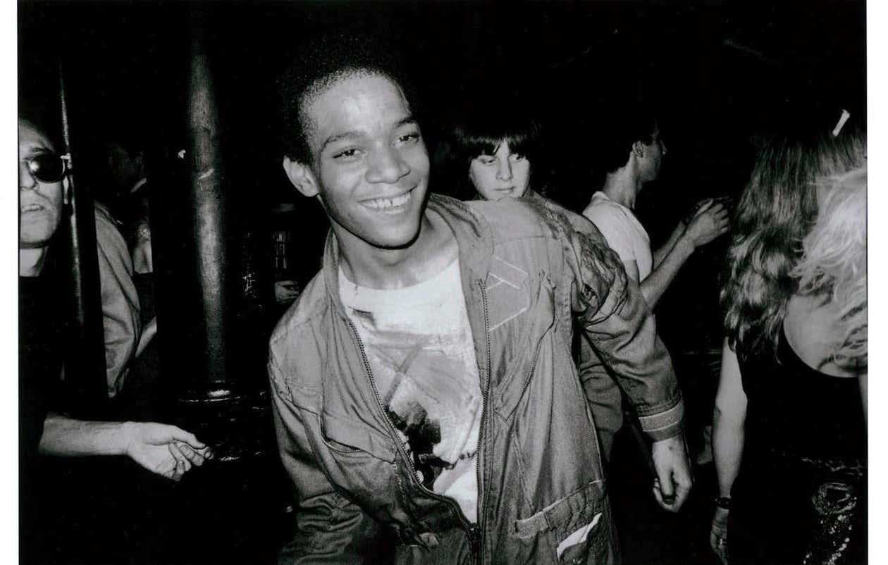 BASQUIAT Dancing at The Mudd Club, 1979 (photographie de Basquiat Boom For Real) - Noir Black and White Photograph par Nicholas Taylor