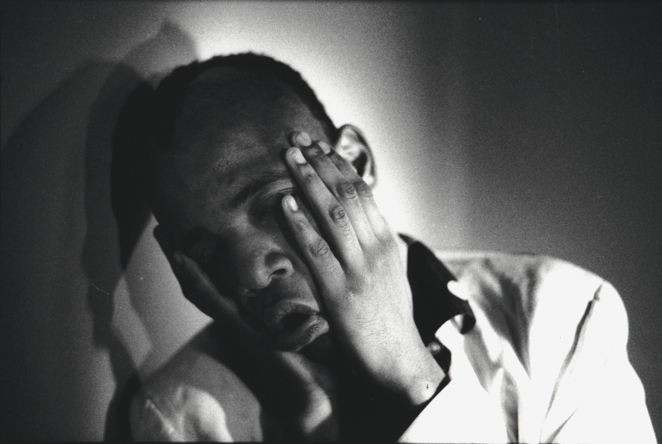 Nicholas Taylor Figurative Photograph - Jean-Michel Basquiat photograph by Nick Taylor of Gray