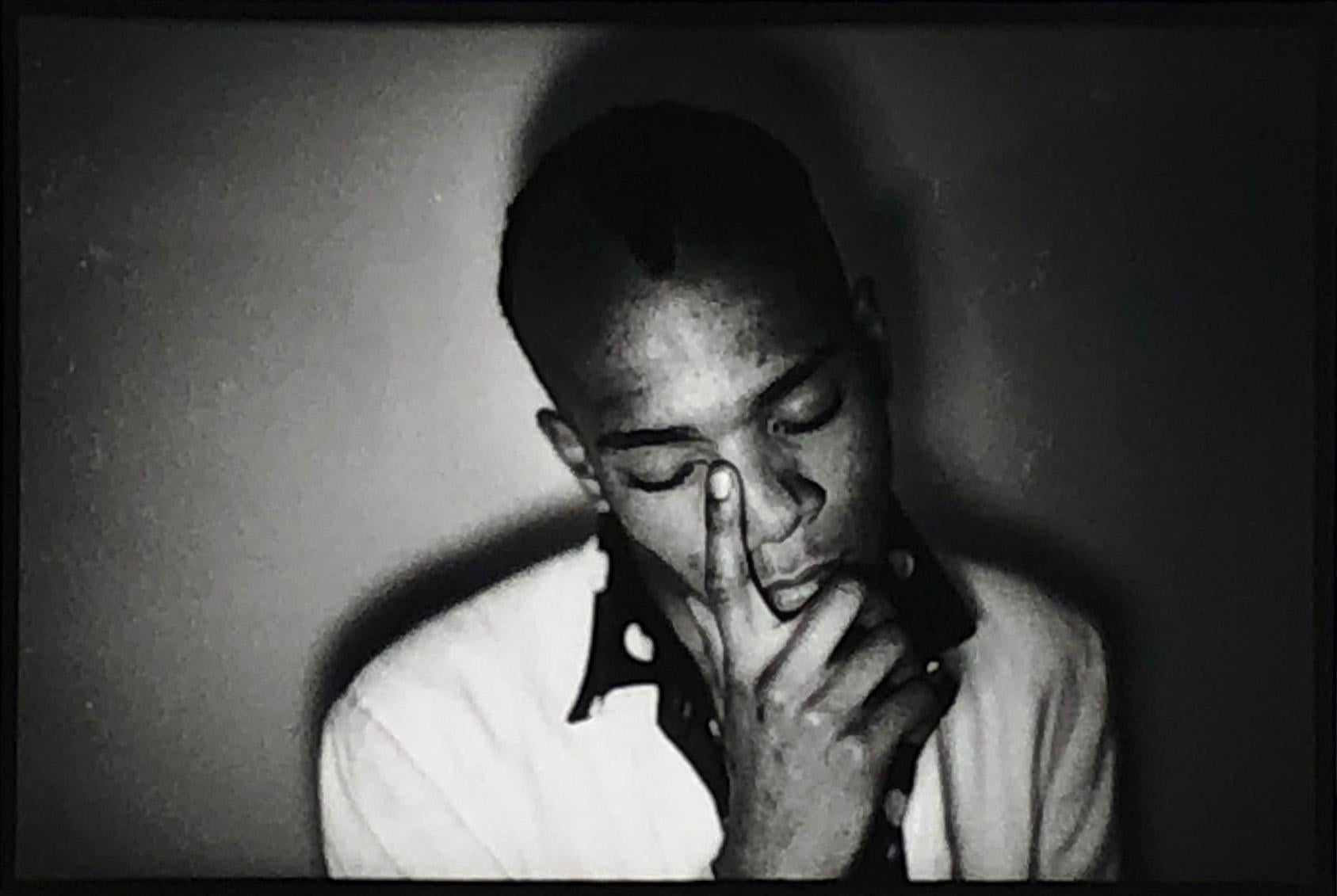 Nicholas Taylor Black and White Photograph - Rare Basquiat photograph 1979 (Samo)