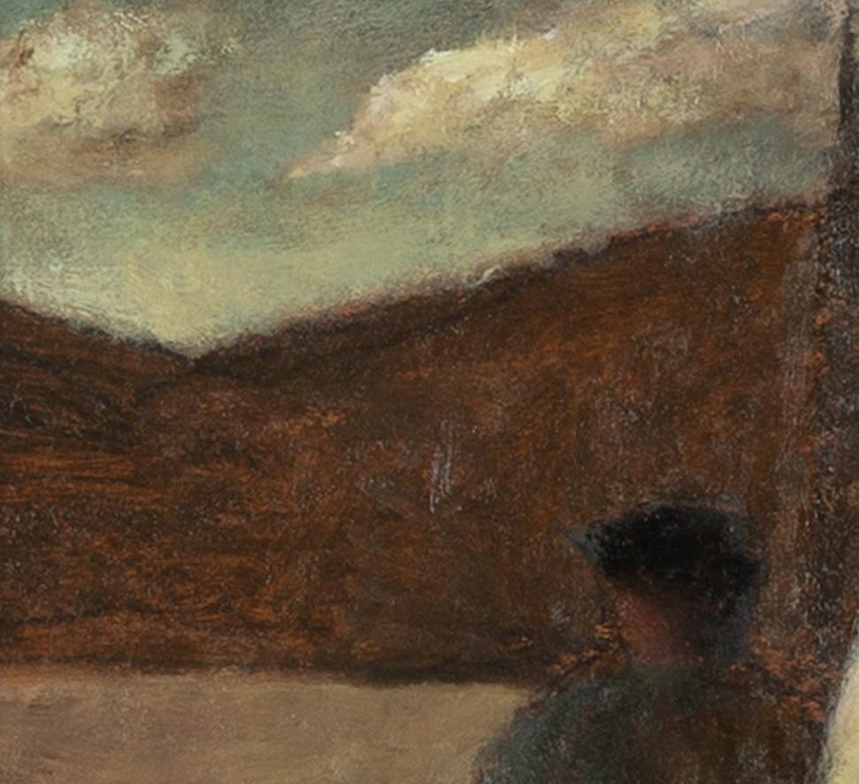 Nicholas Turner b. 1972
Beach with Sail and Clouds, 2025
oil on board
25 x 38 cm
9 7/8 x 15 in
signed, dated and titled verso

Born in London, Turner spent many years in Bristol before moving to Monmouthshire, Wales. After his Foundation at UWE