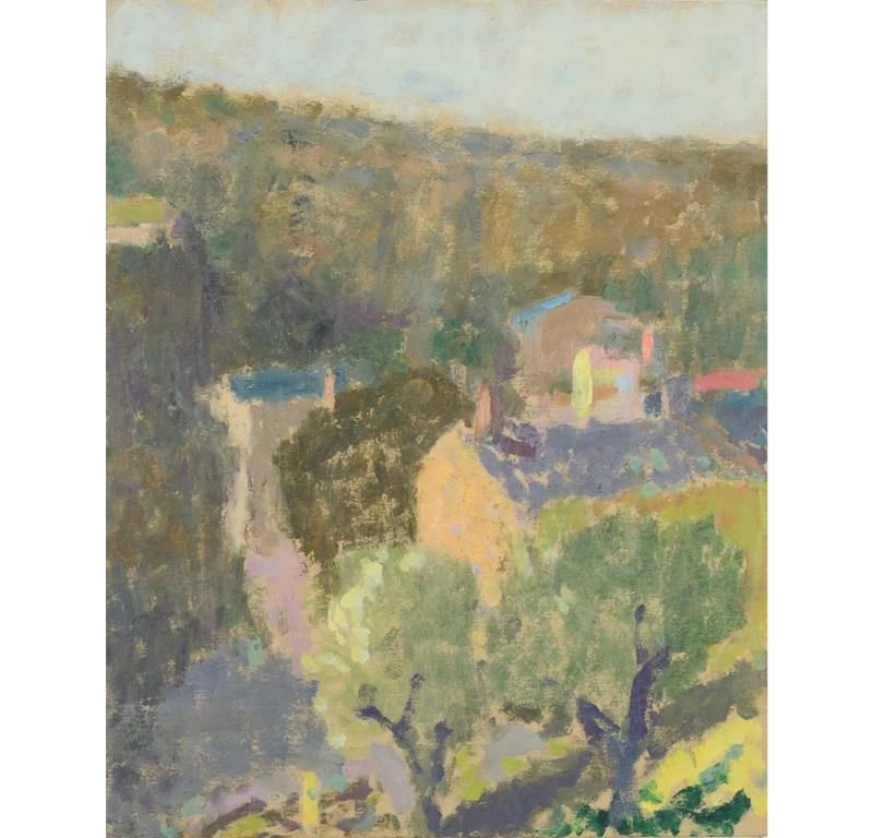 Blue Roof, La Roque sur Ceze Painting by Nicholas Turner B. 1972, 2022

Additional information:
Medium: Oil on board
Dimensions: 25.4 x 20.3 cm
10 x 8 in
Signed, dated and titled verso.

Nicholas Turner is a painter of quiet compositions that are