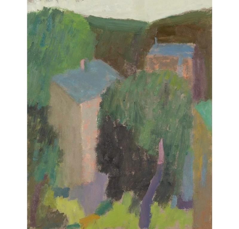 Blue Roof Painting by Nicholas Turner B. 1972, 2023

Additional information:
Medium: Oil on board
Dimensions: 25.4 x 20.3 cm
10 x 8 in
Signed, dated and titled verso.

Nicholas Turner is a painter of quiet compositions that are beautifully