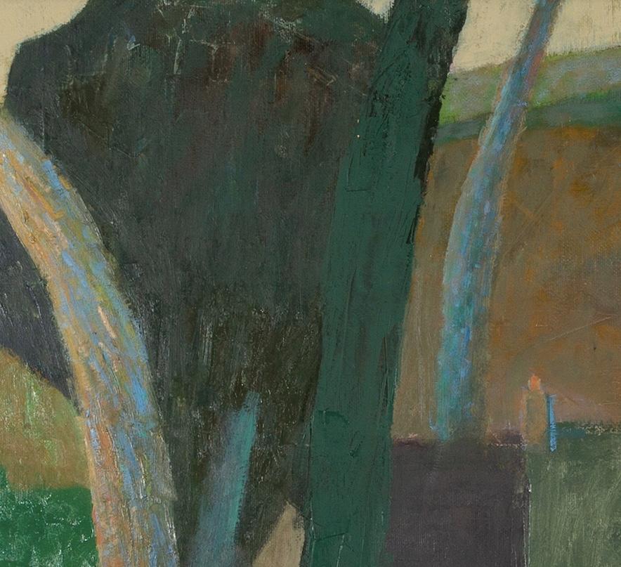Nicholas Turner b. 1972
Green Roof and Trees Woodland, 2024-2025
oil on canvas
61 x 61 cm
24 x 24 in
signed, dated and titled verso

Nicholas Turner is a painter of quiet compositions that are beautifully structured and well-painted.

 
Born in