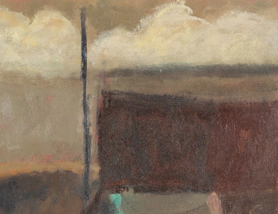 Harbour Wall, 2023-24 - Paysage marin contemporain dans des tons neutres, Brown + White en vente 2